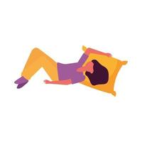Isolated avatar woman with pillow vector design
