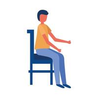 Isolated avatar man on chair vector design