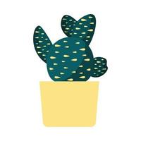 Planta de cactus aislado dentro de diseño vectorial de maceta vector