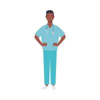 médico masculino con diseño vectorial uniforme vector