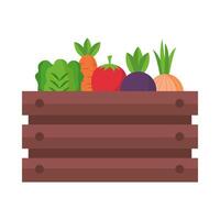 basket with vegetables vector design