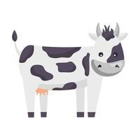 diseño de vector de vaca linda granja aislada