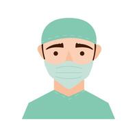 male doctor with uniform and mask vector design