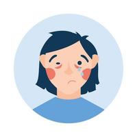 woman head with cold vector design