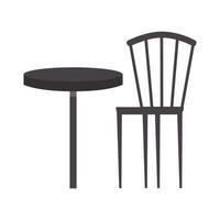 Restaurant table with chair vector design