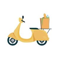 Delivery motorcycle with bag vector design