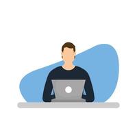 Man with laptop vector design