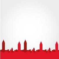 diseño de vector de silueta de edificios de ciudad roja