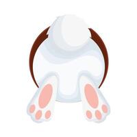 cute rabbit back in hole happy easter character vector