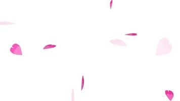 rosa sakura lascia particelle che cadono lentamente volteggiano e sfondo sbiadito per banner e pubblicità video