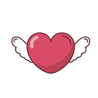 Love heart with wings vector design