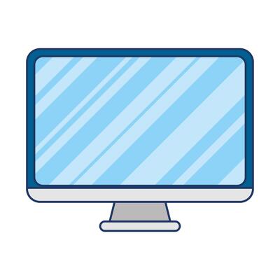 desktop computer monitor isolated icon