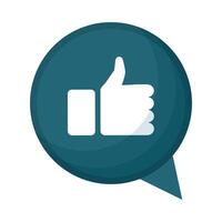 speech bubble with hand like social media icon vector