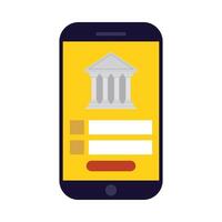 Smartphone with bank vector design