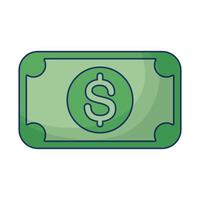 bill money dollar isolated icon vector