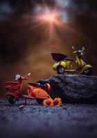 Motorcycle toys on the ground photo