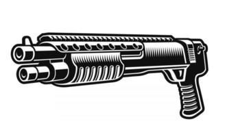 a black and white vector illustration of a shotgun
