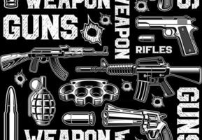 Weapon seamless pattern vector