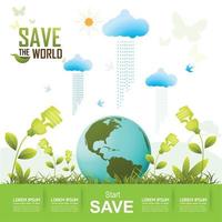 Save the world design vector