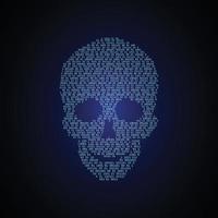 cyber hacker attack background, skull vector