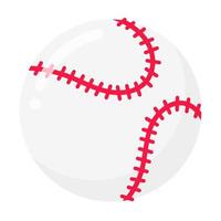 Ilustración de vector de diseño de estilo plano de pelota de béisbol aislado en signos de icono de fondo blanco. símbolos del béisbol de juegos deportivos.