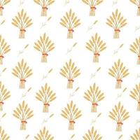 Seamless pattern with whole grain seeds organic, natural background vector