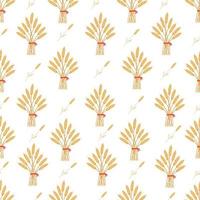 Seamless pattern with whole grain seeds organic, natural background vector