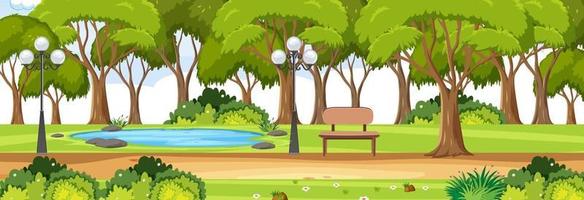 Park horizontal scene at day time vector