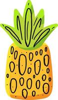 Natural pineapple hand drawn vector illustration