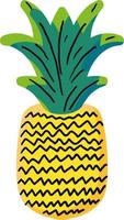 Natural pineapple hand drawn vector illustration