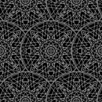 mandala monocromático blanco negro boho de patrones sin fisuras vector