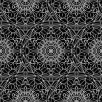 Black White Monochrome Mandala Boho Seamless Pattern vector