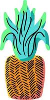 Natural pineapple hand drawn vector illustration