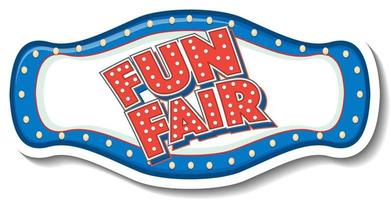 Sticker template with Funfair banner isolated vector