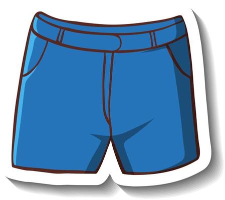 A sticker template with a casual shorts isolated