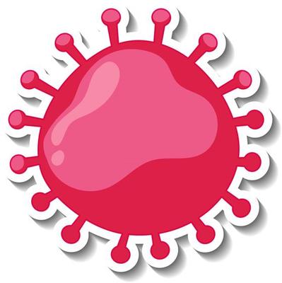 Sticker design with coronavirus or virus sign isolated