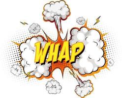 WHAP text on comic cloud explosion isolated on white background vector