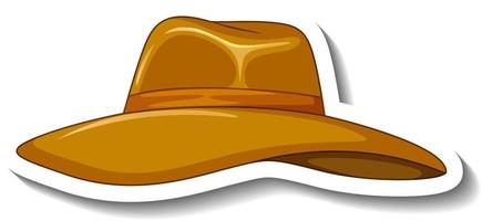 A sticker template with a floppy hat isolated vector