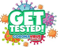 Get Tested font in cartoon style isolated on white background vector