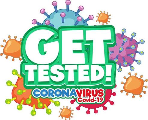 Get Tested font in cartoon style isolated on white background