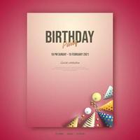 Formal invitation card for birthday party. vector