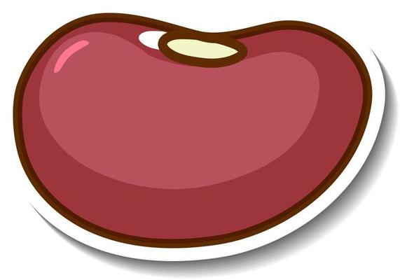 A sticker template with a kidney bean isolated