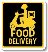 A sticker template with Food Delivery banner isolated vector