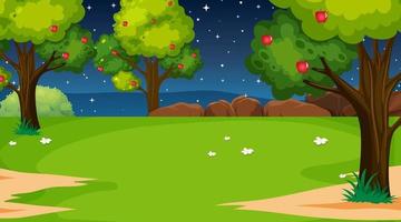 Blank nature park landscape at night scene vector