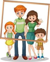 Isolated family picture with photo frame vector