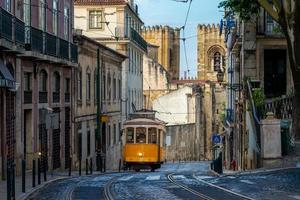 Tram on line 28 in Lisbon, Portugal photo