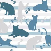 Seamless pattern with cats vector