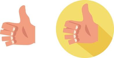 Flat real hand thumb up like sign on white background vector illustration.Like signs isolated, good sign