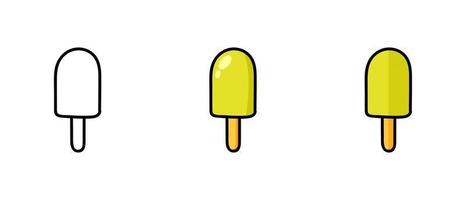 Contour and color popsicle symbols vector