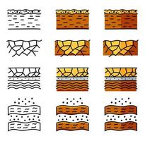 Contour and color symbols slices of the soil vector